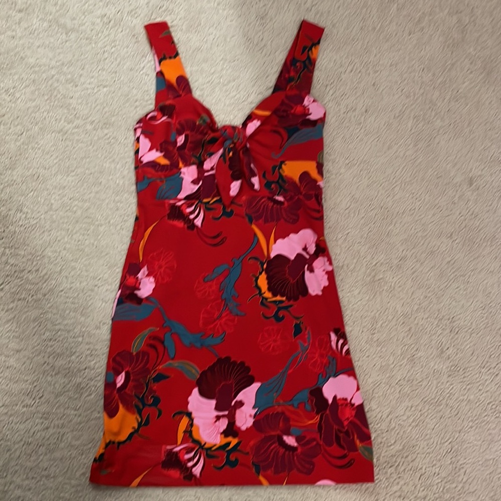 Free people red floral minidress size M